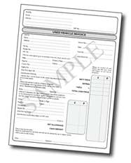 USED CAR SALES INVOICE PADS A4